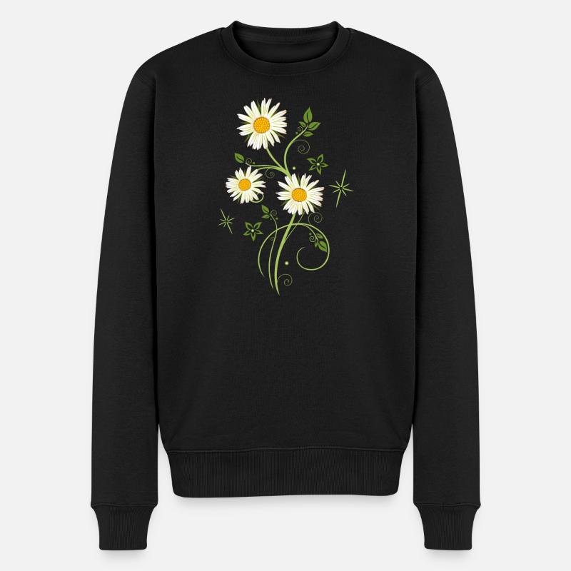 Marguerites Fleurs sauvages Été - Pull Premium bio Homme - noir