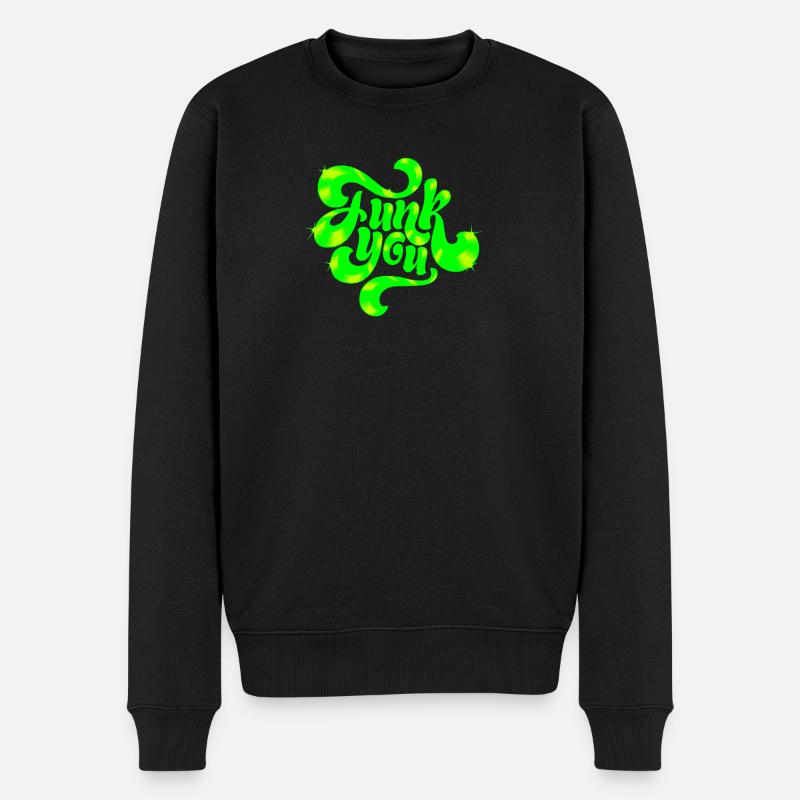Grünes Neon-Punk-Textdesign - Männer Premium Bio Pullover - Schwarz