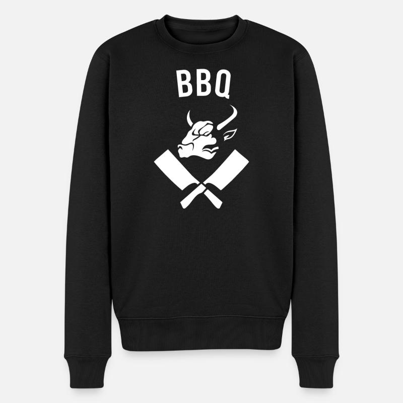 BBQ ideal für Grillfreunde - Männer Premium Bio Pullover - Schwarz