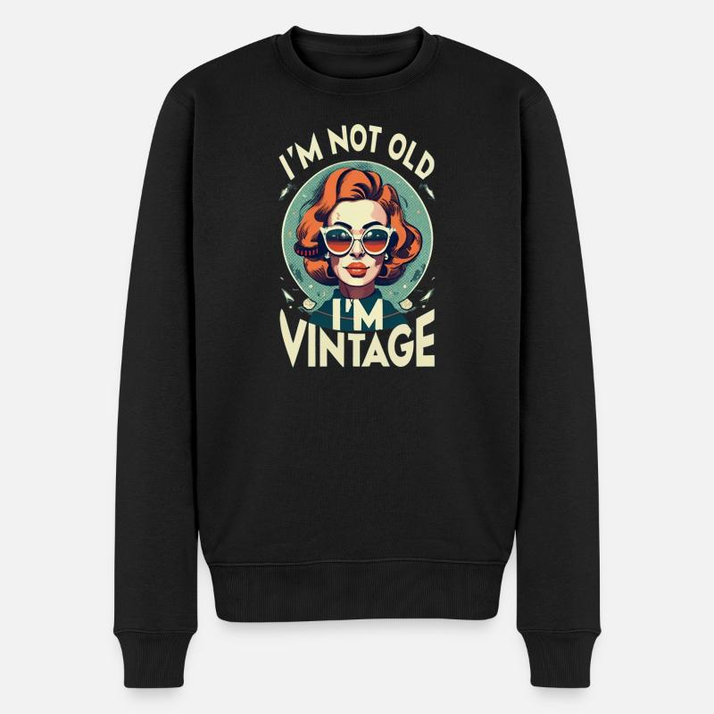 vintage Lady - Männer Premium Bio Pullover - Schwarz
