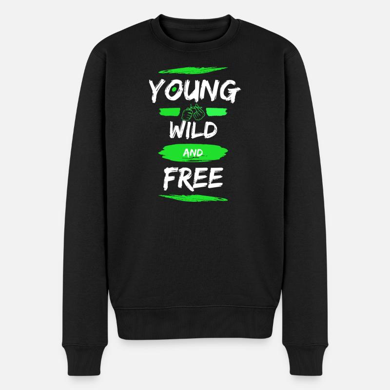 Jeune, sauvage et libre - Pull Premium bio Homme - noir
