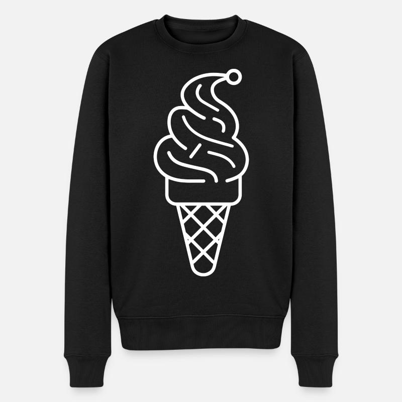 Eiswaffel Zeichnung - Männer Premium Bio Pullover - Schwarz