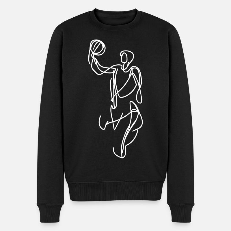 Croquis de basket-ball - Pull Premium bio Homme - noir