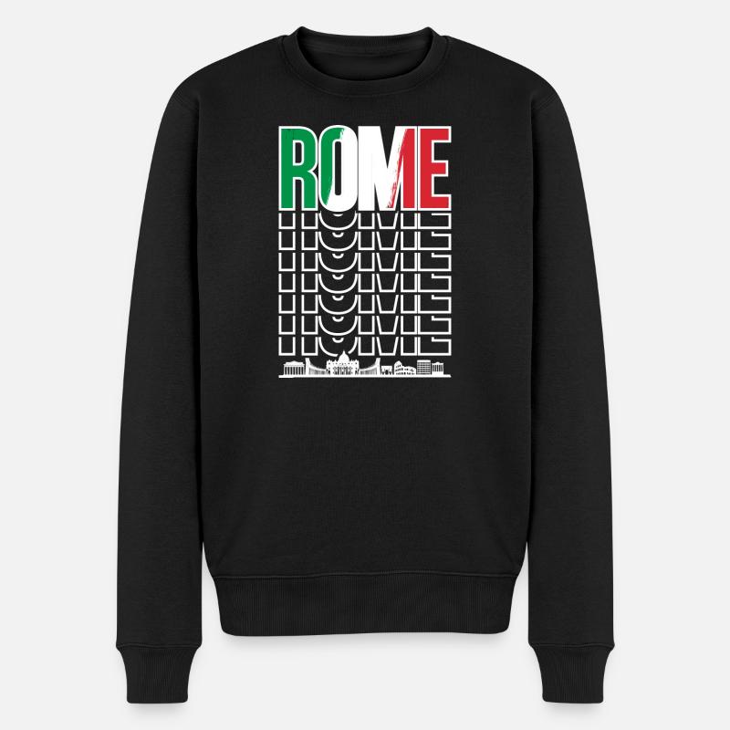 Répétition du mot-symbole Rome - Pull Premium bio Homme - noir