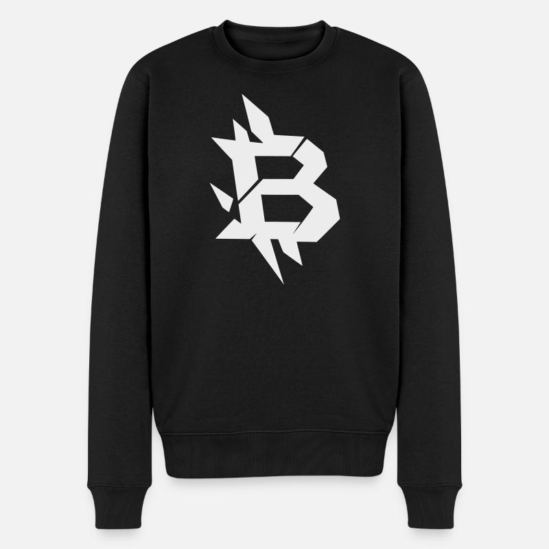 Conception angulaire du Bitcoin B - Pull Premium bio Homme - noir