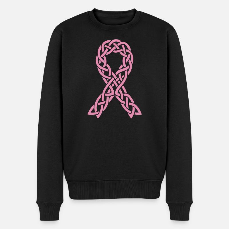 Rosa keltisches Antikrebs-Klebeband - Männer Premium Bio Pullover - Schwarz