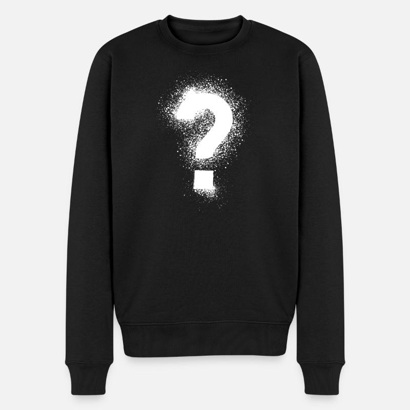 Fragezeichen - Männer Premium Bio Pullover - Schwarz