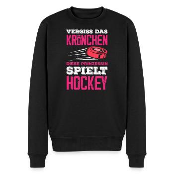 Lustiges Hockey Hockeyspieler Geschenk - Männer Premium Bio Pullover - Schwarz - Vorne - Nico (187cm)