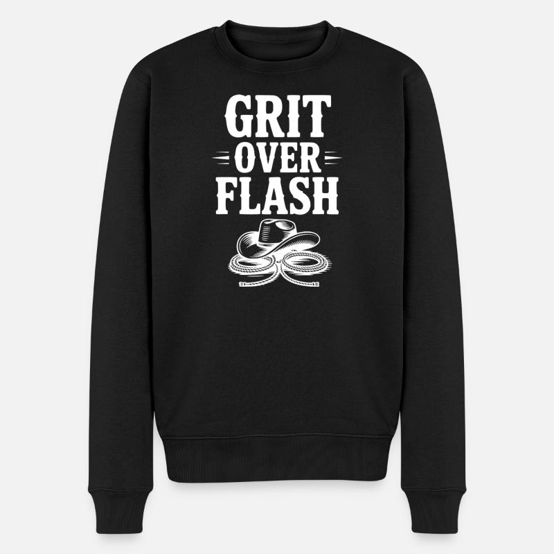 Grit über Flash - Männer Premium Bio Pullover - Schwarz