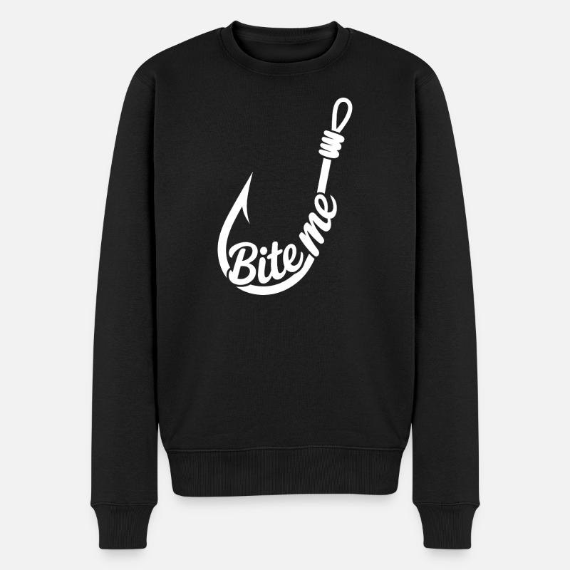 BiteMe Hooked Angel-Grafik - Männer Premium Bio Pullover - Schwarz