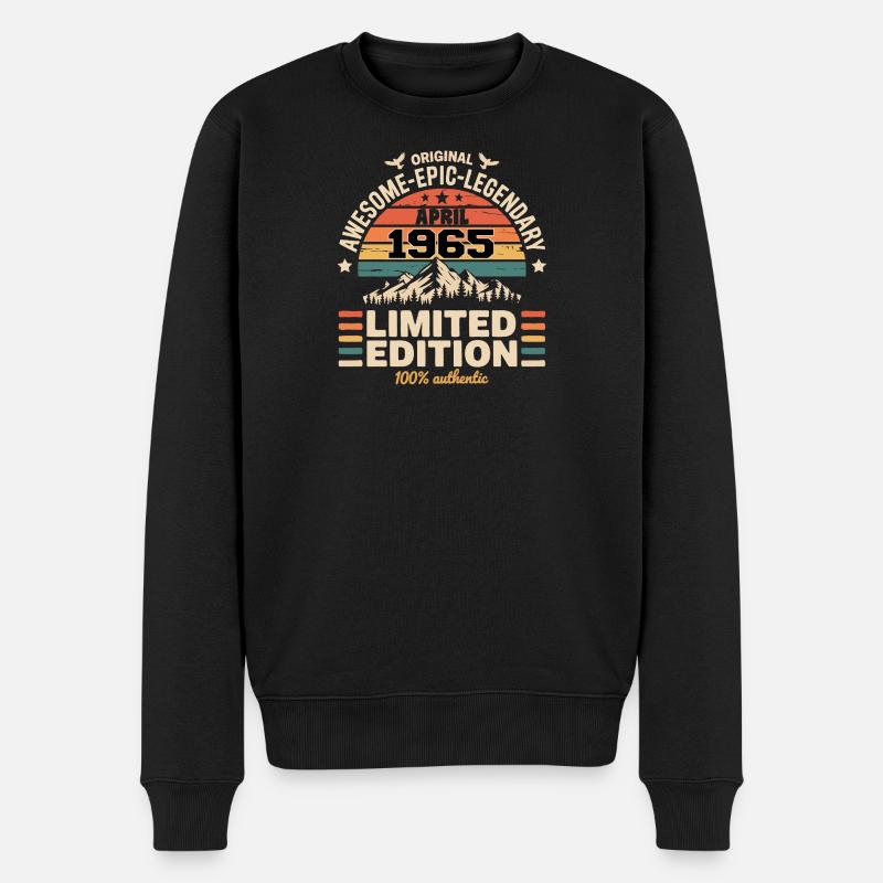 Jubiläumsjahrgang April 1965 - Männer Premium Bio Pullover - Schwarz