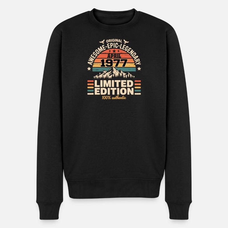 Millésime Anniversaire Avril 1977 - Pull Premium bio Homme - noir