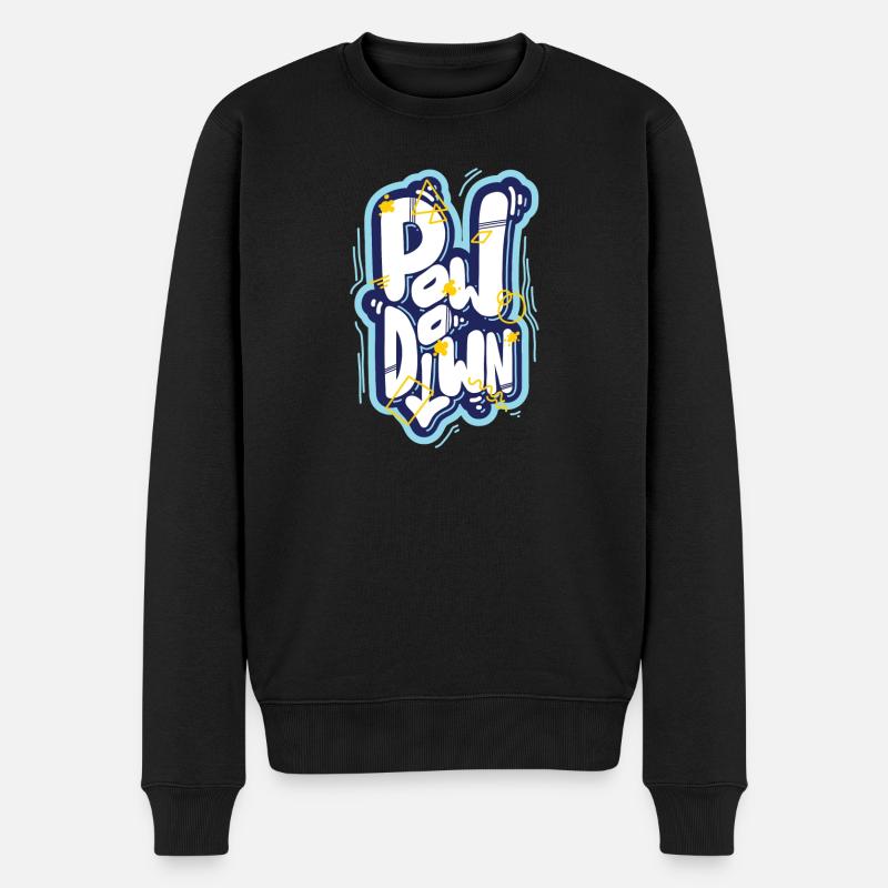 Pow Down - Männer Premium Bio Pullover - Schwarz