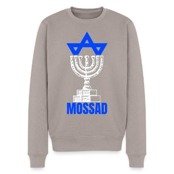Mossad Israel Israeli Intelligence Tel Aviv - Men's Premium Organic Jumper - taupe - Front - Nico (187cm)