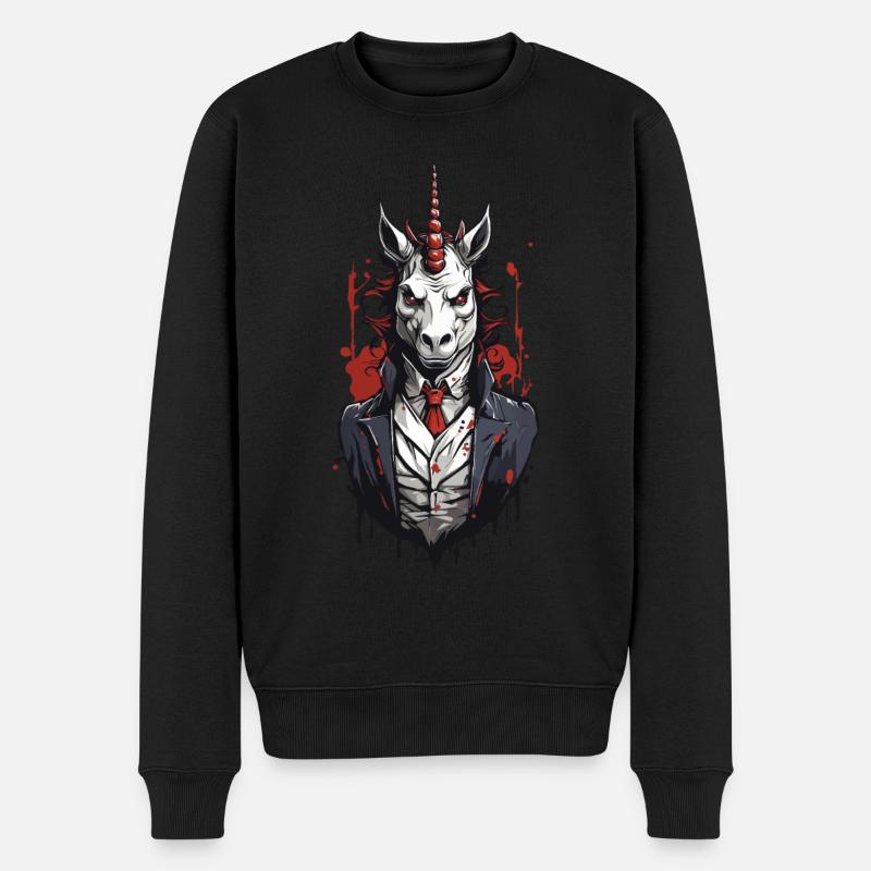 Dark Vampire Unicorn Halloween Design - Pull Premium bio Homme - noir
