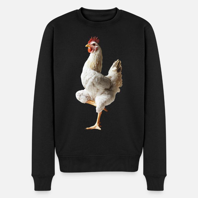 Huhn - Männer Premium Bio Pullover - Schwarz