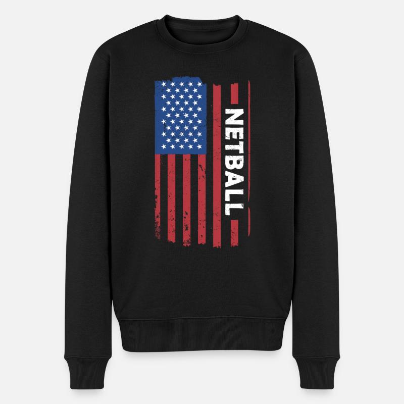 Sports Us Flag Netball - Pull Premium bio Homme - noir