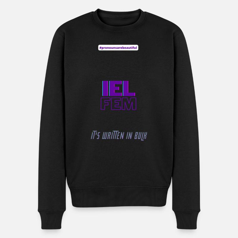 #pronounsarebeautiful iel/fem - Pull Premium bio Homme - noir