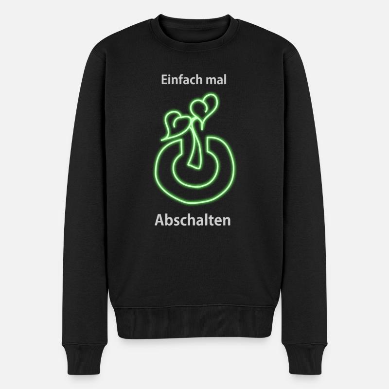 Abschalten Pflanze - Männer Premium Bio Pullover - Schwarz