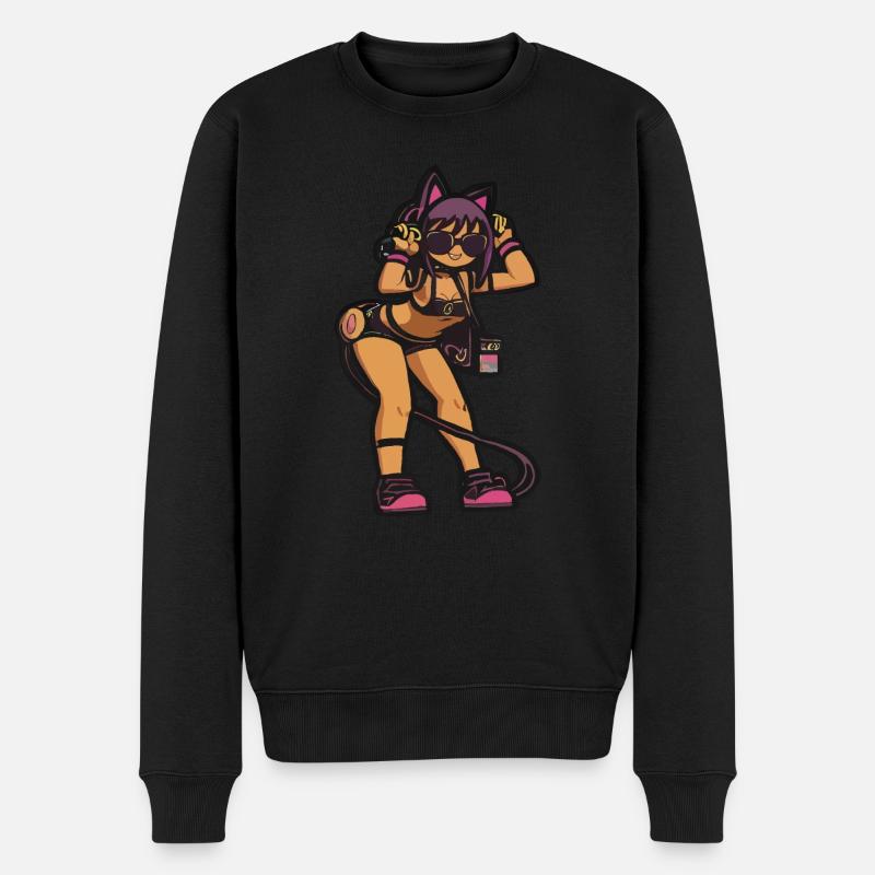 Katze Cosplay - Männer Premium Bio Pullover - Schwarz