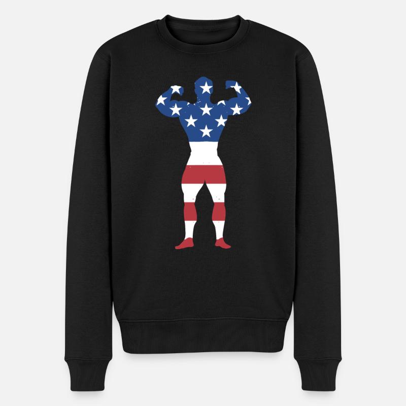 Sport Us Drapeau Musculation - Pull Premium bio Homme - noir