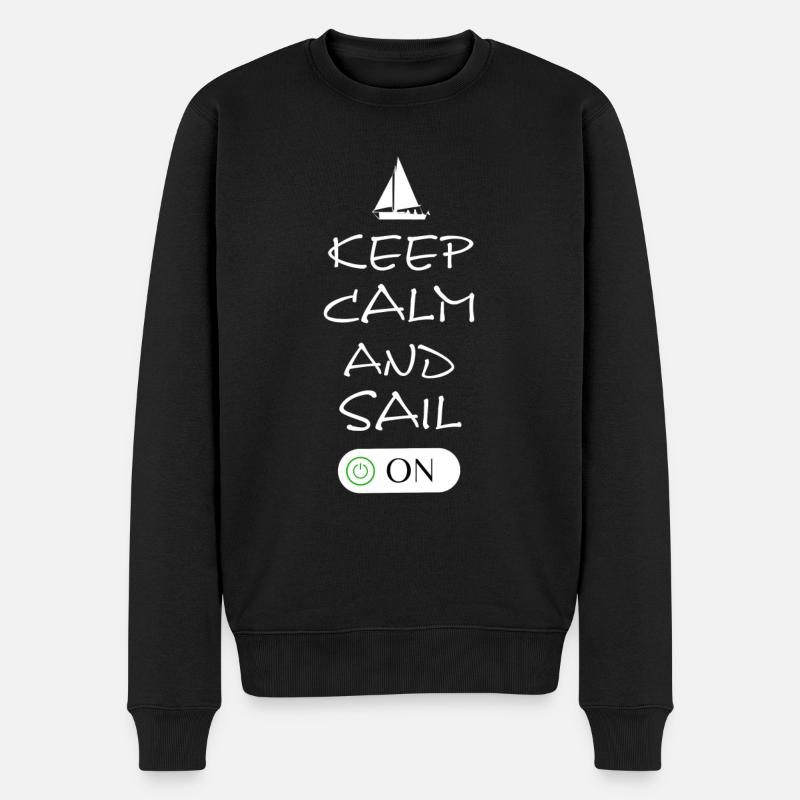 Segeln Sailing Segelboot - Männer Premium Bio Pullover - Schwarz