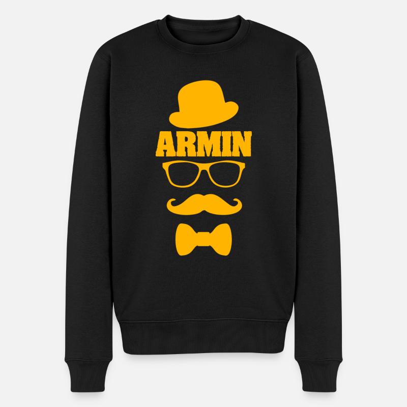 Hipster moustache Schnauzer melon Armin - Pull Premium bio Homme - noir