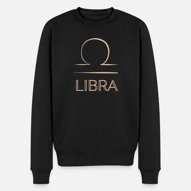 LIBRA ZODIAC SIGN - Männer Premium Bio Pullover - Schwarz