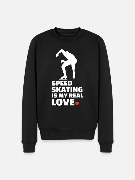 I love speed skating - Men's Premium Organic Jumper - black