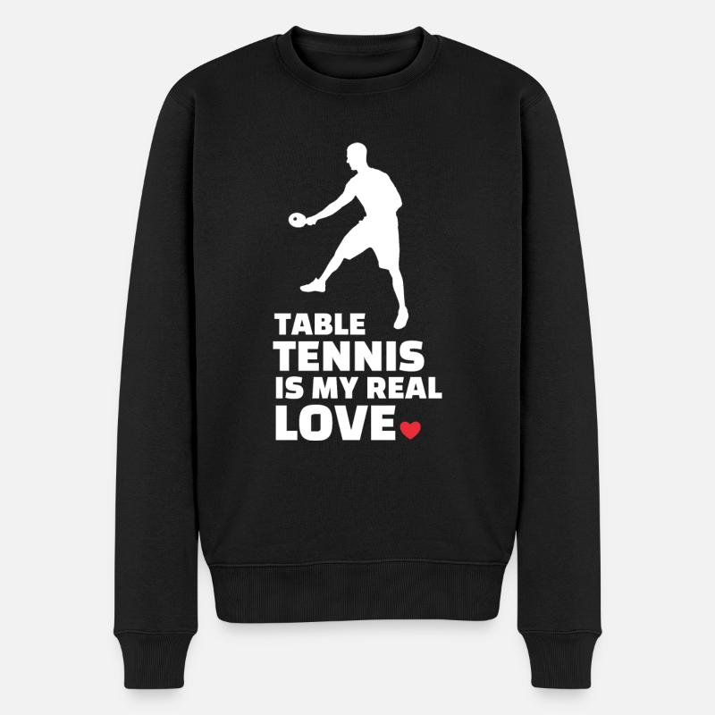 Ich Liebe Tischtennis - Männer Premium Bio Pullover - Schwarz