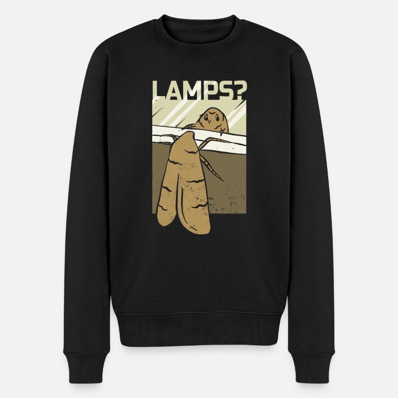 Lustige Eulenfigur Mit Großen Augen Und Lamps Text - Männer Premium Bio Pullover - Schwarz