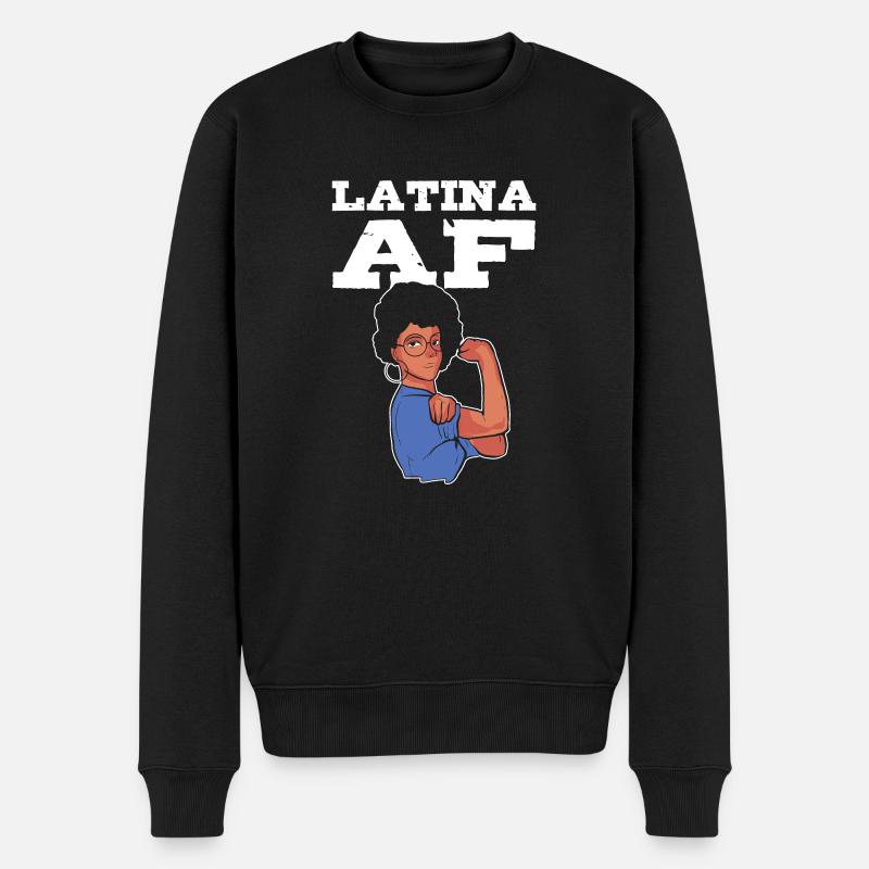 Afro Latina - Männer Premium Bio Pullover - Schwarz
