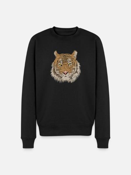 Tiger - Männer Premium Bio Pullover - Schwarz