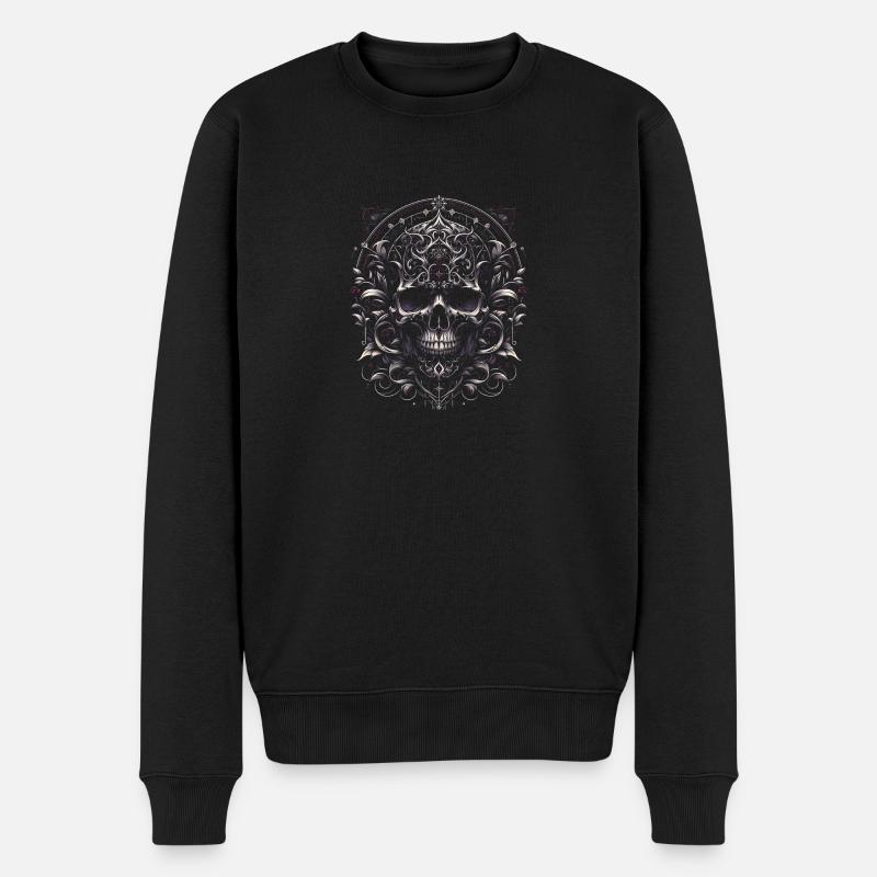 Barocker Totenkopf Majestät - Männer Premium Bio Pullover - Schwarz