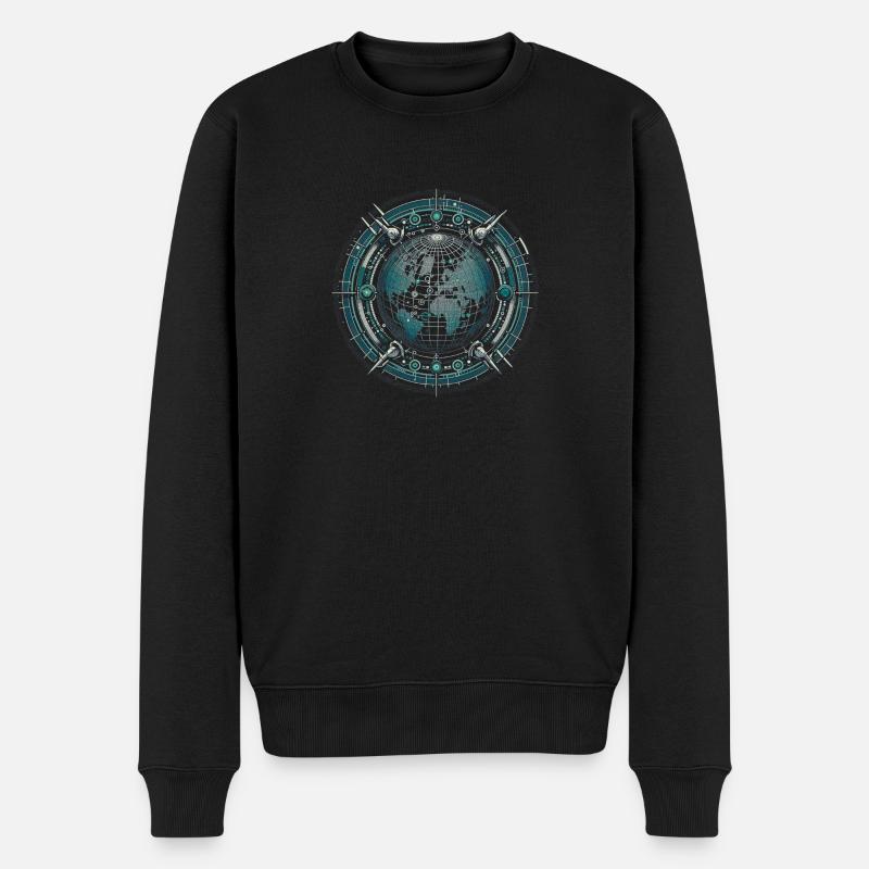 Globales Überwachungsnetz - Männer Premium Bio Pullover - Schwarz