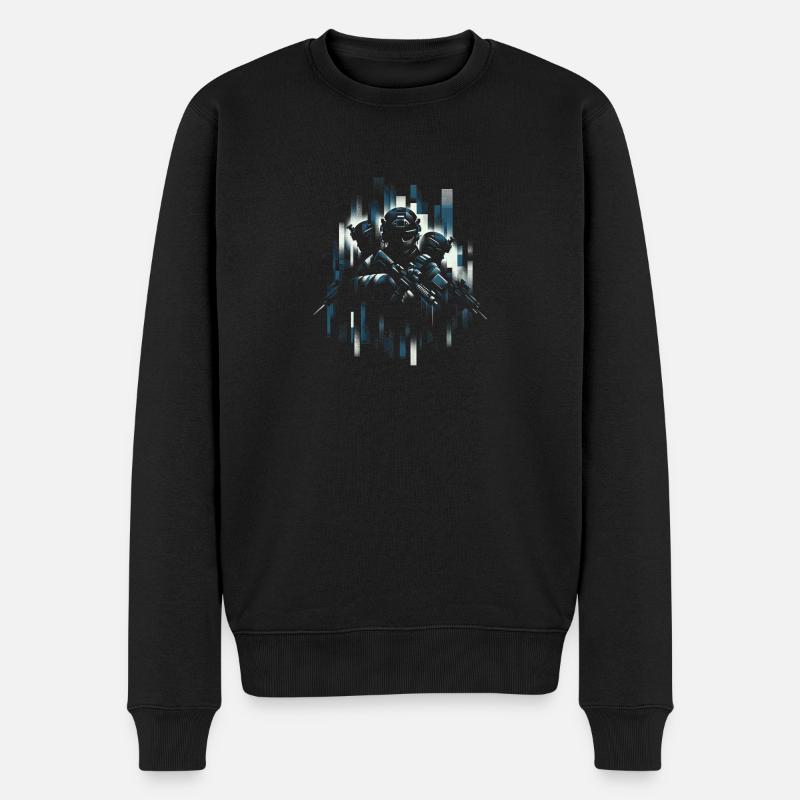 Stealth-Squad-Hinterhalt - Männer Premium Bio Pullover - Schwarz