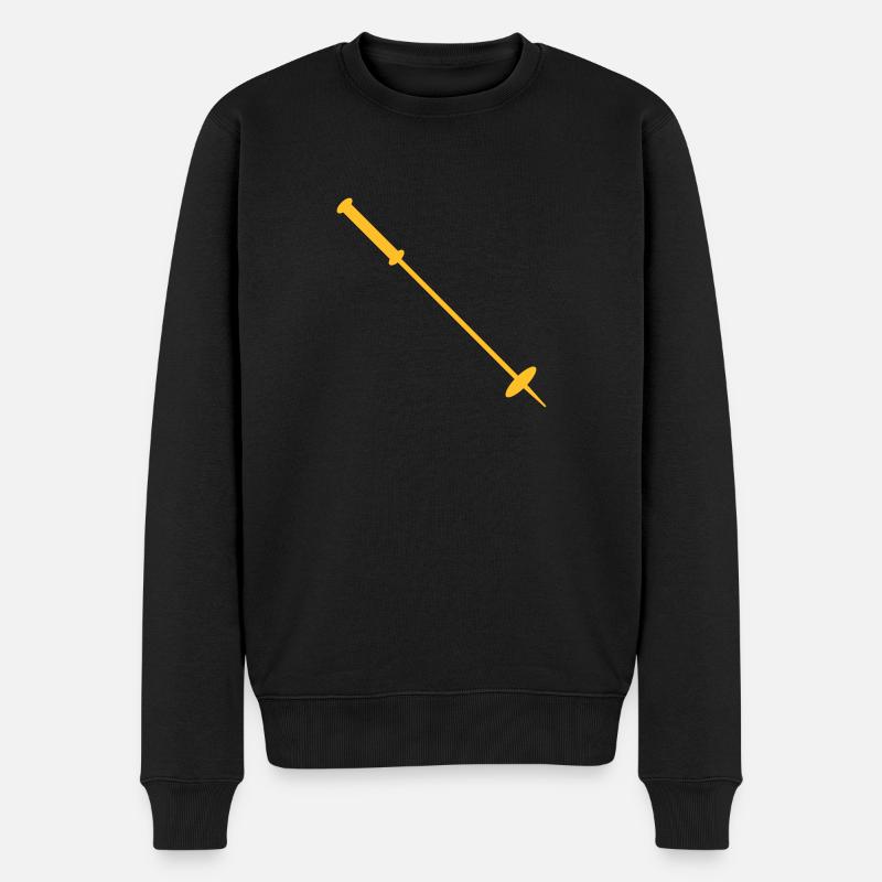Skistock - Männer Premium Bio Pullover - Schwarz
