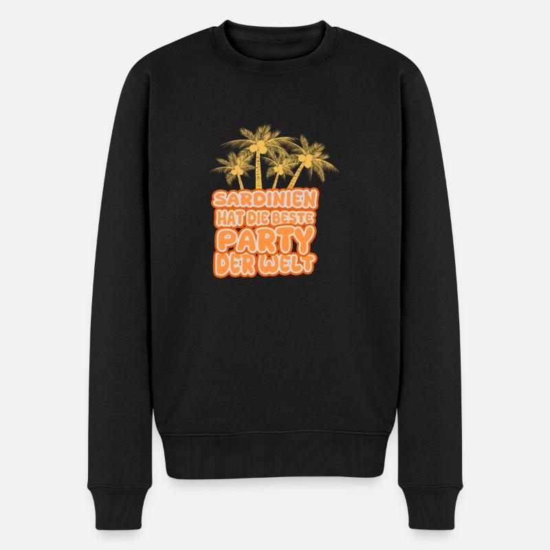Sardinien als Urlaub - Männer Premium Bio Pullover - Schwarz