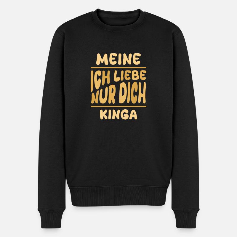 Frau Kinga - Männer Premium Bio Pullover - Schwarz
