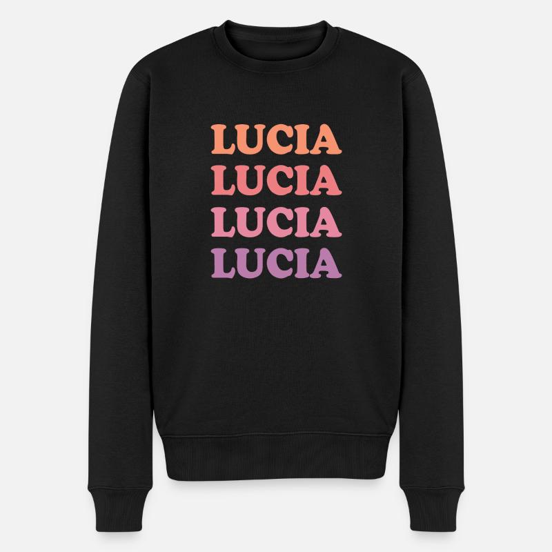 Name Lucia - Männer Premium Bio Pullover - Schwarz