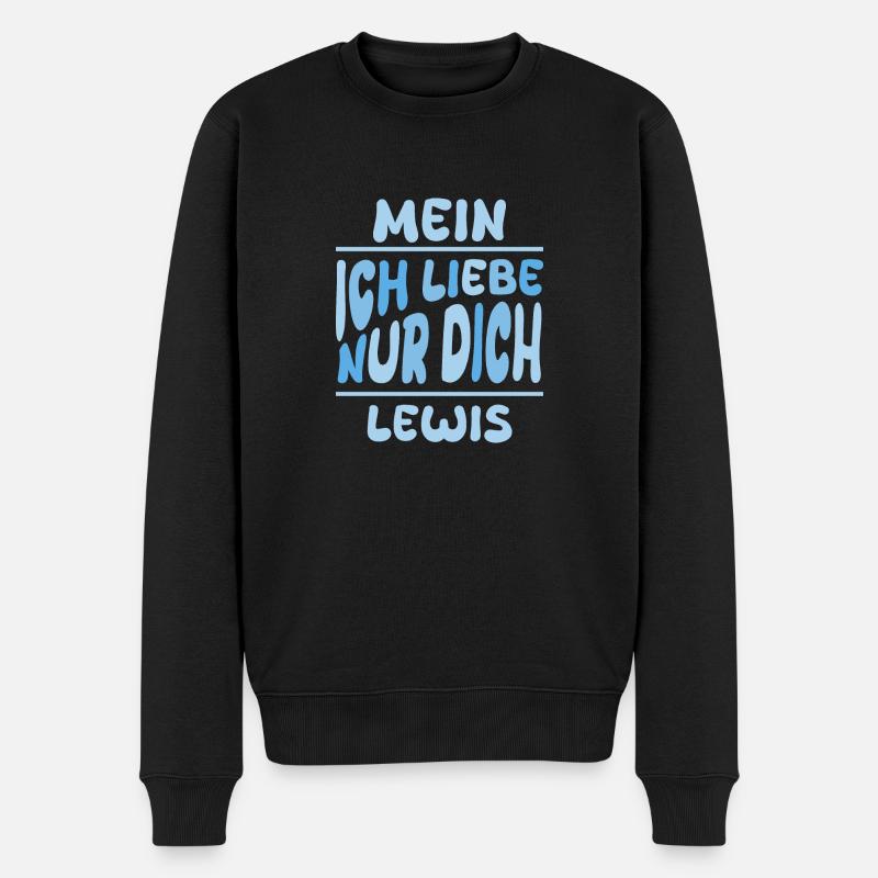 Lewis - Männer Premium Bio Pullover - Schwarz