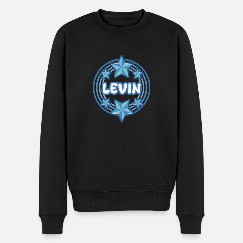 Name Levin - Männer Premium Bio Pullover - Schwarz