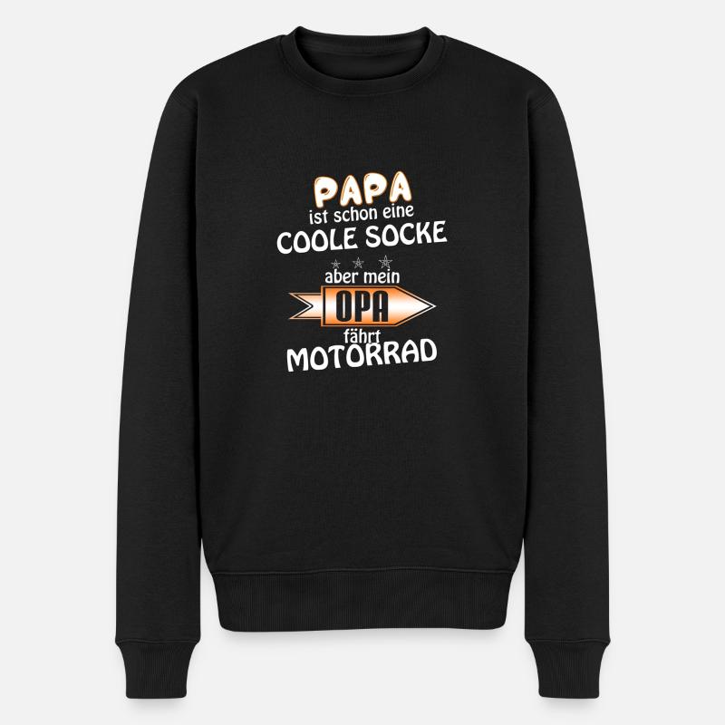 Opa fährt motorrad - Männer Premium Bio Pullover - Schwarz