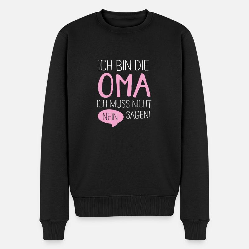Oma muss nicht nein sagen - Männer Premium Bio Pullover - Schwarz