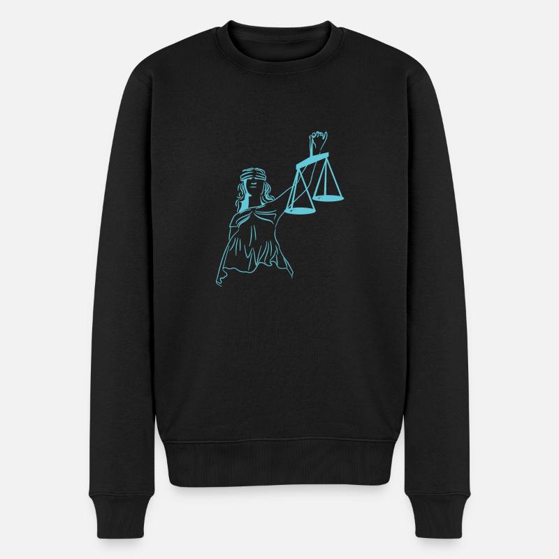 Justitia - Männer Premium Bio Pullover - Schwarz