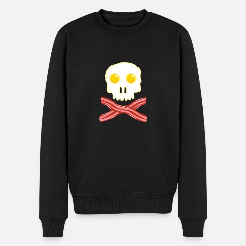 Bacon et oeufs Skull Skull - Oeufs de bacon - Pull Premium bio Homme - noir