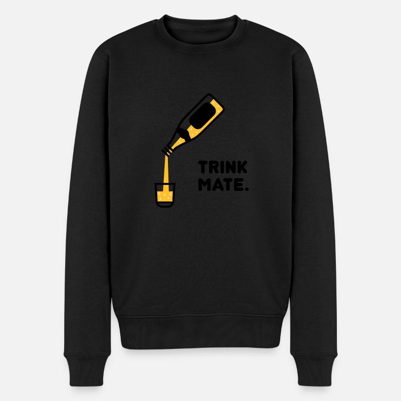 Trink MATE - Männer Premium Bio Pullover - Schwarz
