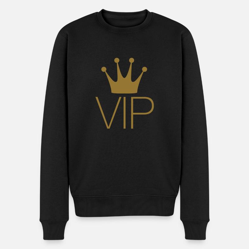 Vip Krone - Männer Premium Bio Pullover - Schwarz