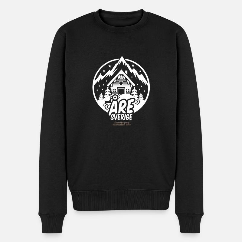 Åre Schweden Skigebiet - Männer Premium Bio Pullover - Schwarz