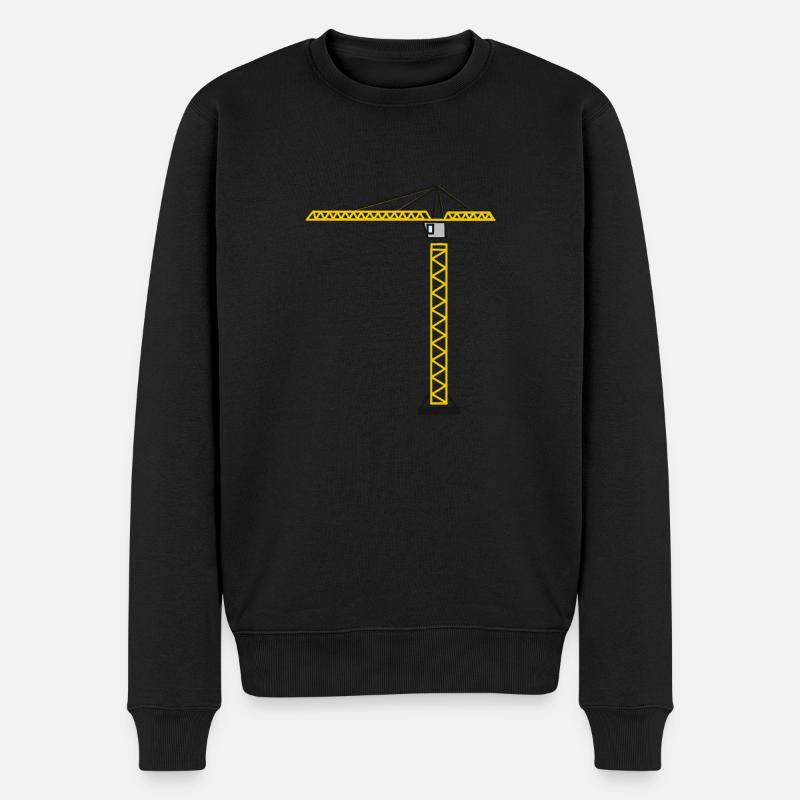 Kran - Männer Premium Bio Pullover - Schwarz